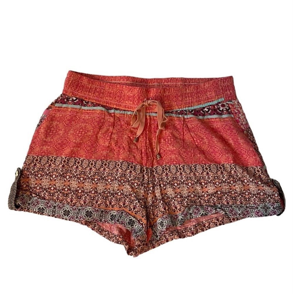 Francesca’s Miami Pink Shorts Multi Color Elastic Waistband SZ M
